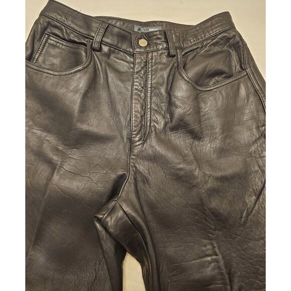 Liz Claiborne Lizwear Leather Pants Sz 10 Black Lined High Waist 80s Retro Mom - Picture 6 of 14